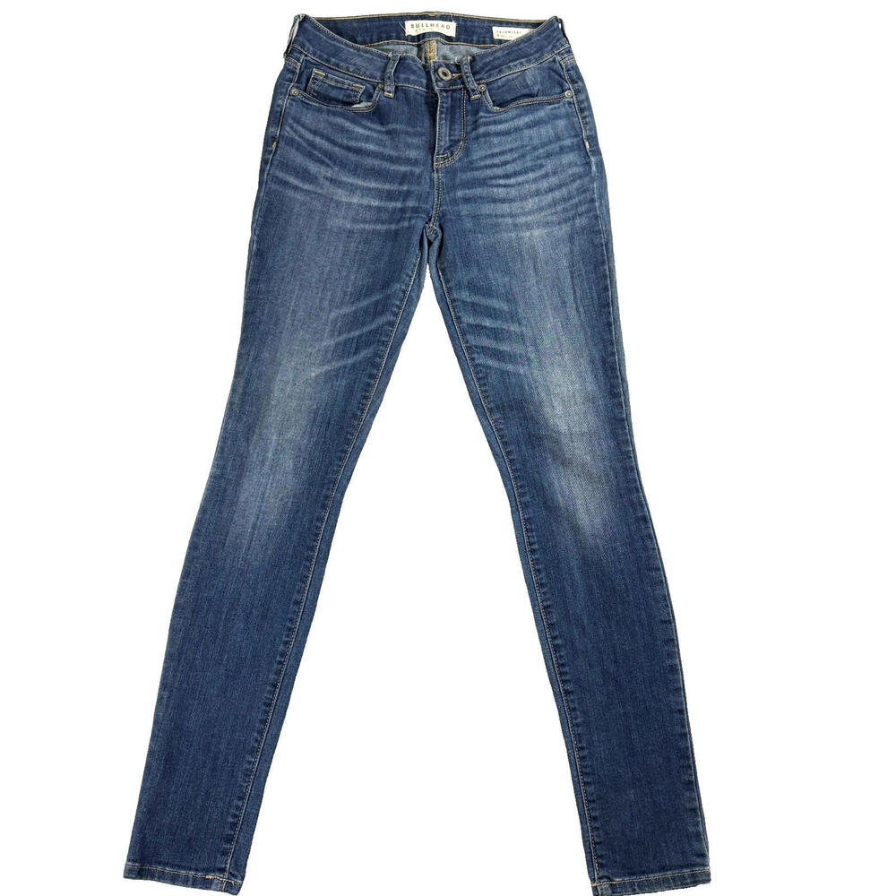 Bullhead Womens Skinny Fit Blue Denim Jeans Stretch Y2K Retro Streetwear Trendy!